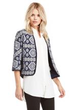 Dailylook Dailylook Clooney Embroidered Jacket In Navy Xs - M At Dailylook