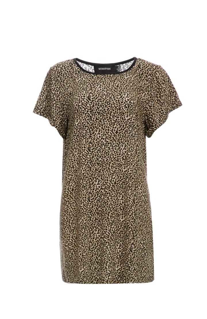 Dailylook Cub Culture Tee Dress In Tan Xs - L At Dailylook