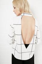 Dailylook Stylestalker Linen Blend Monumental Shirt In Ivory/black Stripe Xs At Dailylook
