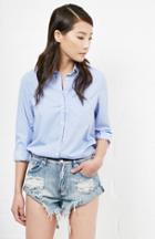 Dailylook Glamorous Destroyed Denim Cut-off Shorts In Light Blue Xs - L At Dailylook