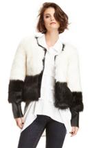 Dailylook Line  Dot Scarlett Faux Fur Jacket In Black / White Xs - M At Dailylook