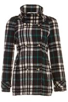 Dailylook Lovers + Friends Without You Plaid Coat In Black Xs - M At Dailylook