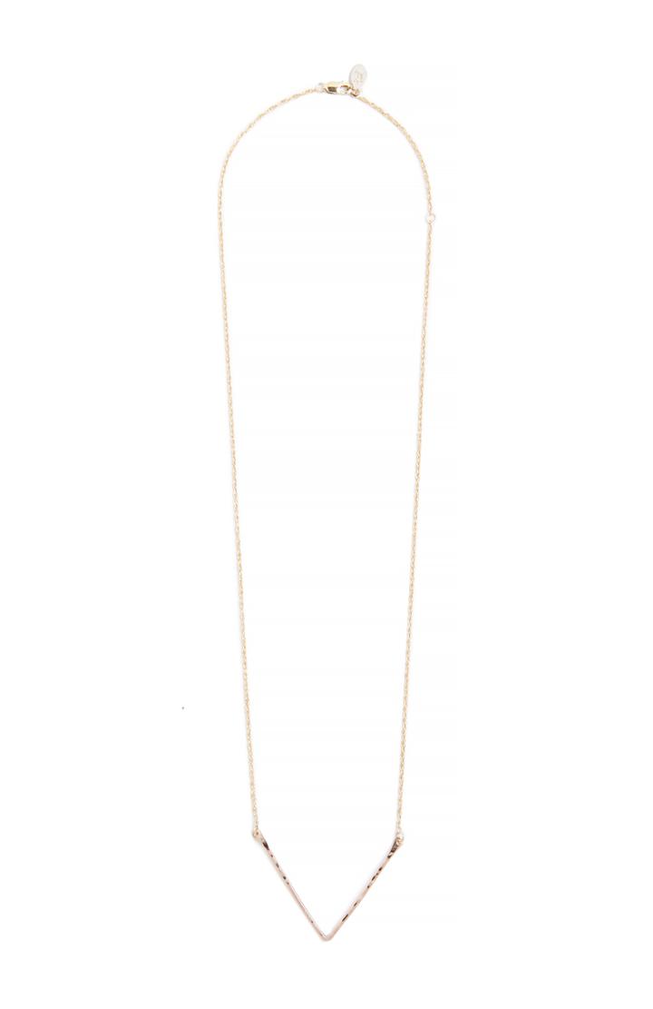 Dailylook Phyllis + Rosie V Bar Necklace In Gold At Dailylook