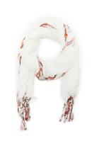 Dailylook Spun By Subtle Luxury Aztec Embroidery Scarf In White At Dailylook