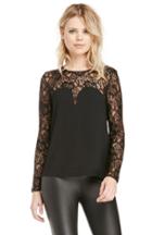 Dailylook Samantha Long Sleeve Lace Blouse In Black S - L At Dailylook