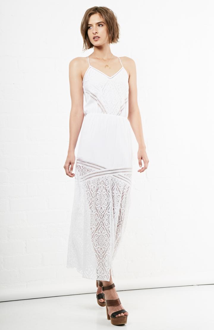 Dailylook Saylor Lesley Vintage Lace Maxi Dress In White Xs - L At Dailylook