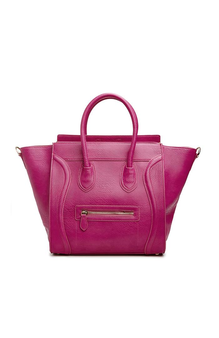 Dailylook Dailylook Large Structured Handbag In Raspberry At Dailylook