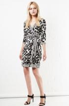 Dailylook Diane Von Furstenberg Tallulah Two Silk Jersey Wrap Dress In Black / White 4 - 12 At Dailylook