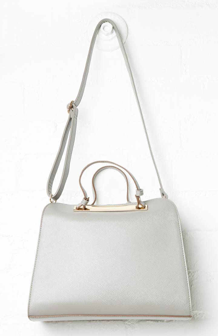 Dailylook Canvas Chic Structured Tote In Gray At Dailylook