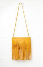 Dailylook Jane Doze Vegan Leather Fringe Shoulder Bag In Orange At Dailylook