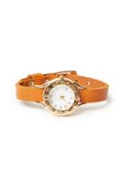 Dailylook Sevigny Studded Leather Watch In Camel At Dailylook