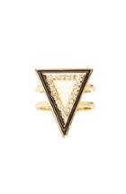 Dailylook House Of Harlow 1960 Teepee Triangle Ring In Gold At Dailylook