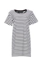 Dailylook The Fifth Label Building Blocks Striped T-shirt Dress In White  Black Stripe Xs At Dailylook