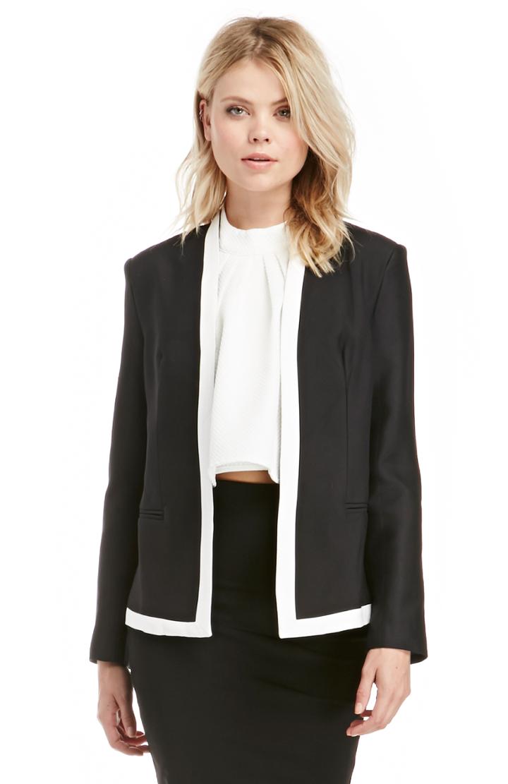 Dailylook Cameo Your Side Blazer In Black / White Xs At Dailylook