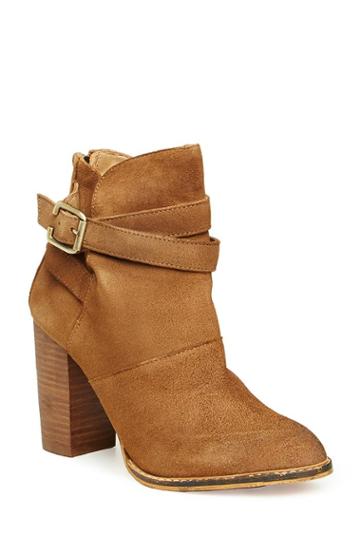 Dailylook Chinese Laundry Zip It Booties In Brown 5.5 - 10