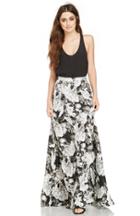 Dailylook Show Me Your Mumu Floral Princess Di Skirt In Black / White M At Dailylook