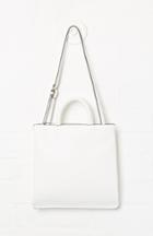 Dailylook Fauntleroy Vegan Leather Short Strap Rectangle Tote In White At Dailylook