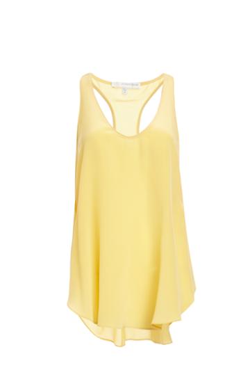 Dailylook Lavender Brown X Dailylook Silk Racerback Tank In Sunflower Xs - L At Dailylook