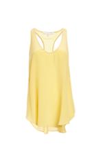 Dailylook Lavender Brown X Dailylook Silk Racerback Tank In Sunflower Xs - L At Dailylook