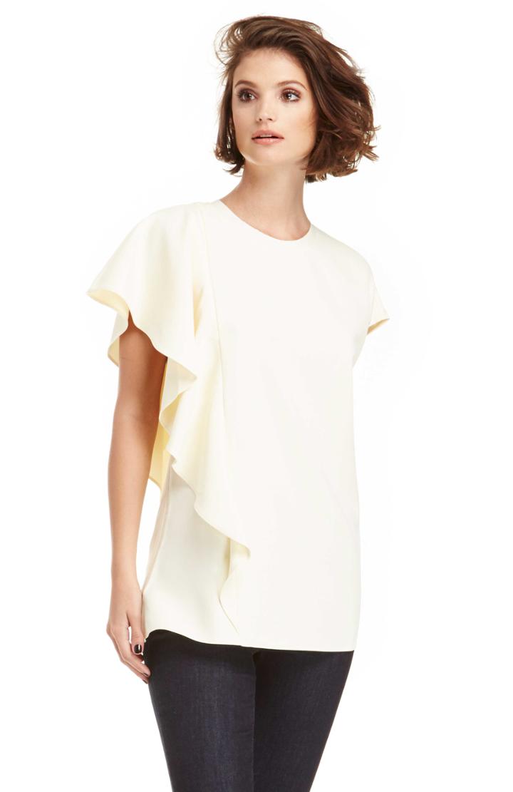 Dailylook Blaque Label Ruffle Boxy Top In Cream S At Dailylook