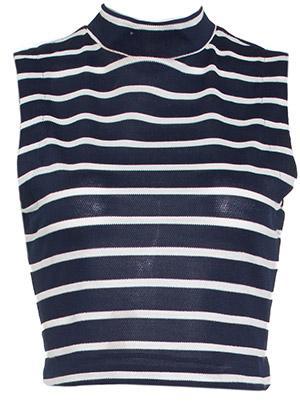 Dailylook Joa Striped Knit Crop Top