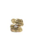 Dailylook Natalie B Light As A Feather Ring In Gold/quartz At Dailylook