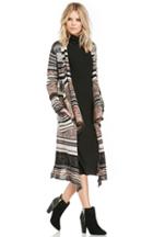 Dailylook Striped Pattern Long Cardigan In Multi-colored M/l At Dailylook