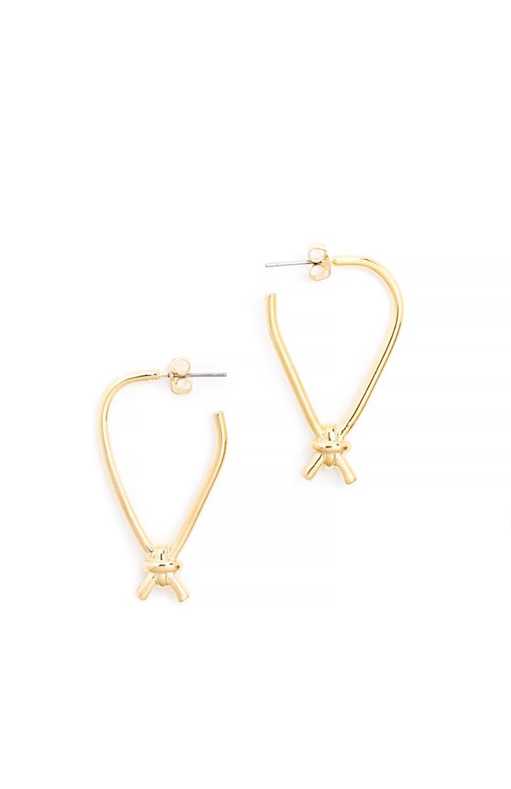 Dailylook Giles Brother Lon X Knot Earrings In Gold At Dailylook