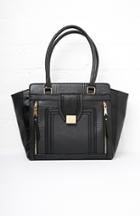 Dailylook Same Day Vegan Leather Zip Tote In Black At Dailylook