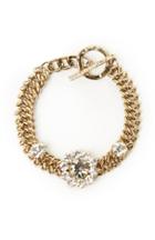 Dailylook J.o.a. Flower Stone Chain Bracelet In Gold At Dailylook