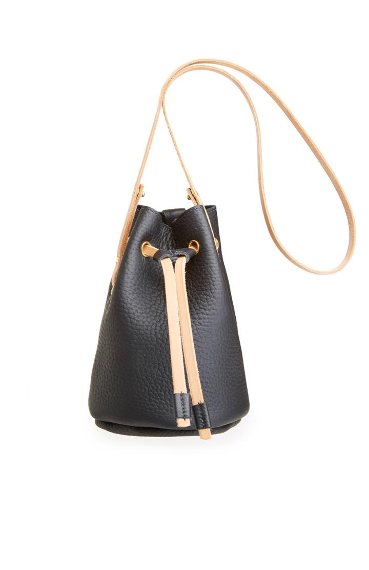 Dailylook Chc Small Leather Bucket Bag In Black At Dailylook