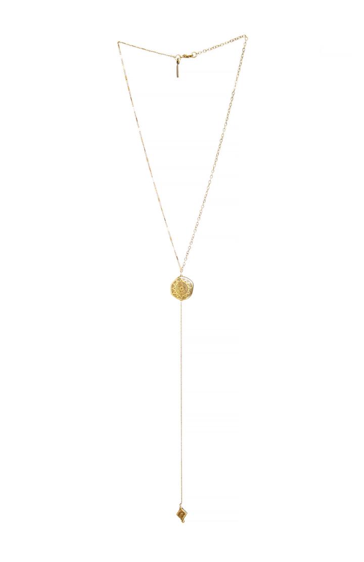 Dailylook Vanessa Mooney Chantal Rosary Necklace In Gold At Dailylook