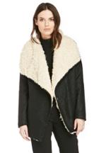 Dailylook Minkpink Snowed Out Wool Collar Jacket In Black / Beige Xs - M At Dailylook