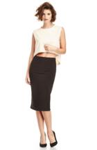 Dailylook Glamorous Scuba Pencil Skirt In Black Xs At Dailylook