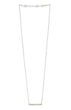 Dailylook Sage  Stone Crystal Bar Necklace In Silver At Dailylook