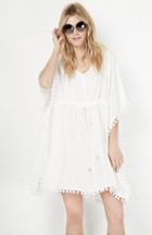 Dailylook Glamorous Pom Pom Shift Dress In Ivory Xs - L At Dailylook