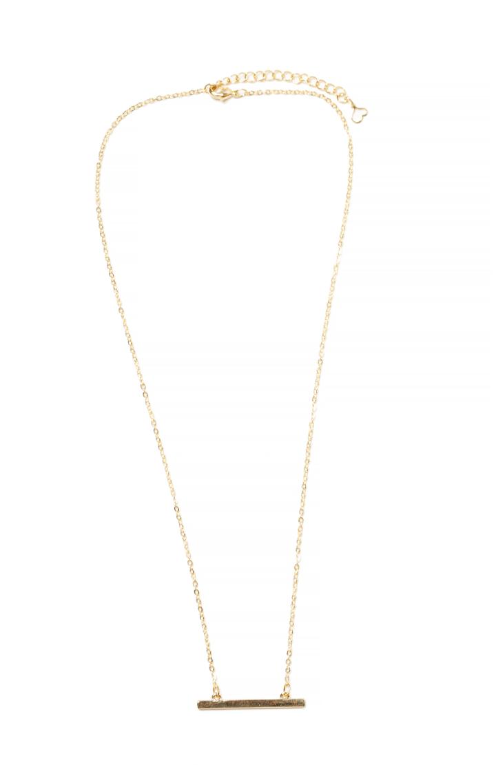 Dailylook Dailylook Jordan Belfort Bar Necklace In Gold At Dailylook