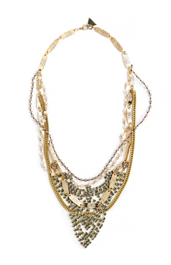 Dailylook Serefina Glistening Armor Necklace In Smoke At Dailylook