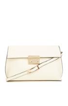 Dailylook Selena Structured Vegan Leather Clutch In Ivory At Dailylook