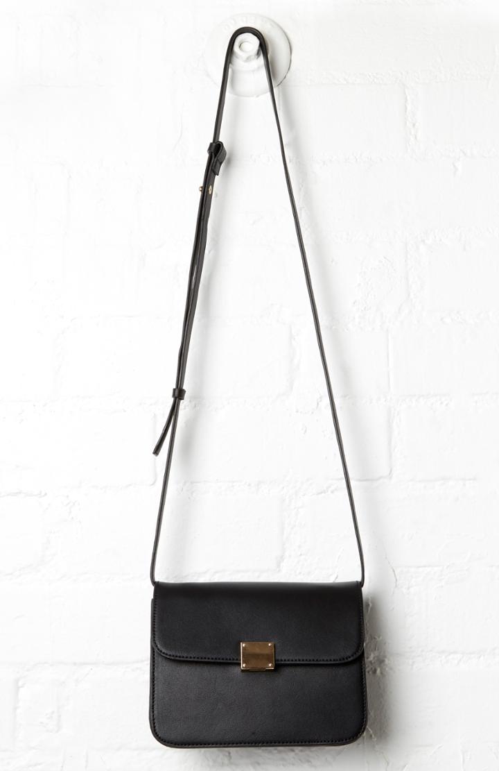 Dailylook Dailylook Kettler Vegan Leather Square Shoulder Bag In Black At Dailylook