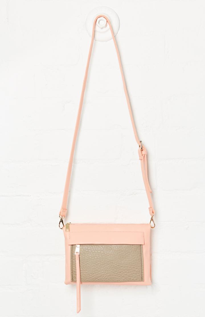 Dailylook A.b.e. Vegan Leather Shoulder Bag In Peach At Dailylook