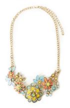 Dailylook Dailylook Rosebud Faux Gem Floral Necklace In Multi-colored At Dailylook