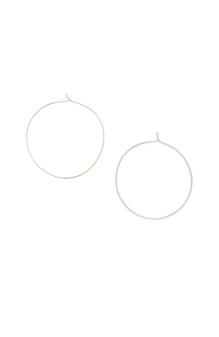 Dailylook Phyllis + Rosie Hammered Hoops Earrings In Rose Gold At Dailylook