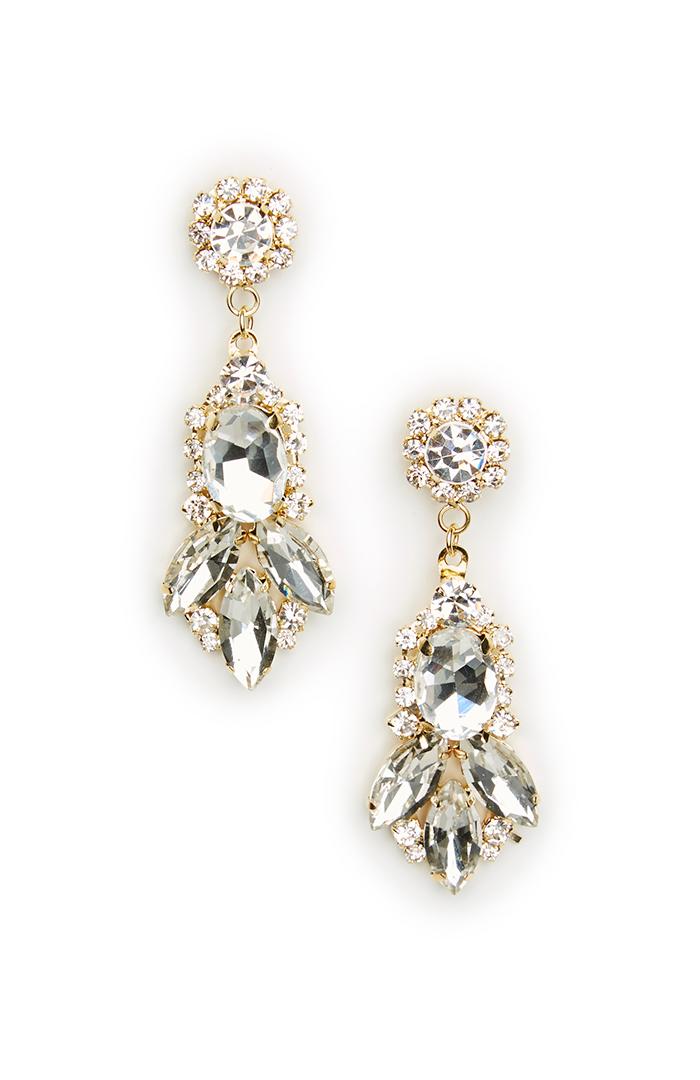 Dailylook Dailylook Monroe Teardrop Earrings In Crystal Clear At Dailylook