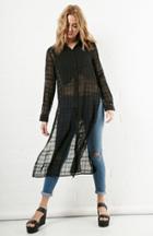 Dailylook Glamorous Check Side Split Shirt In Black Xs - L At Dailylook