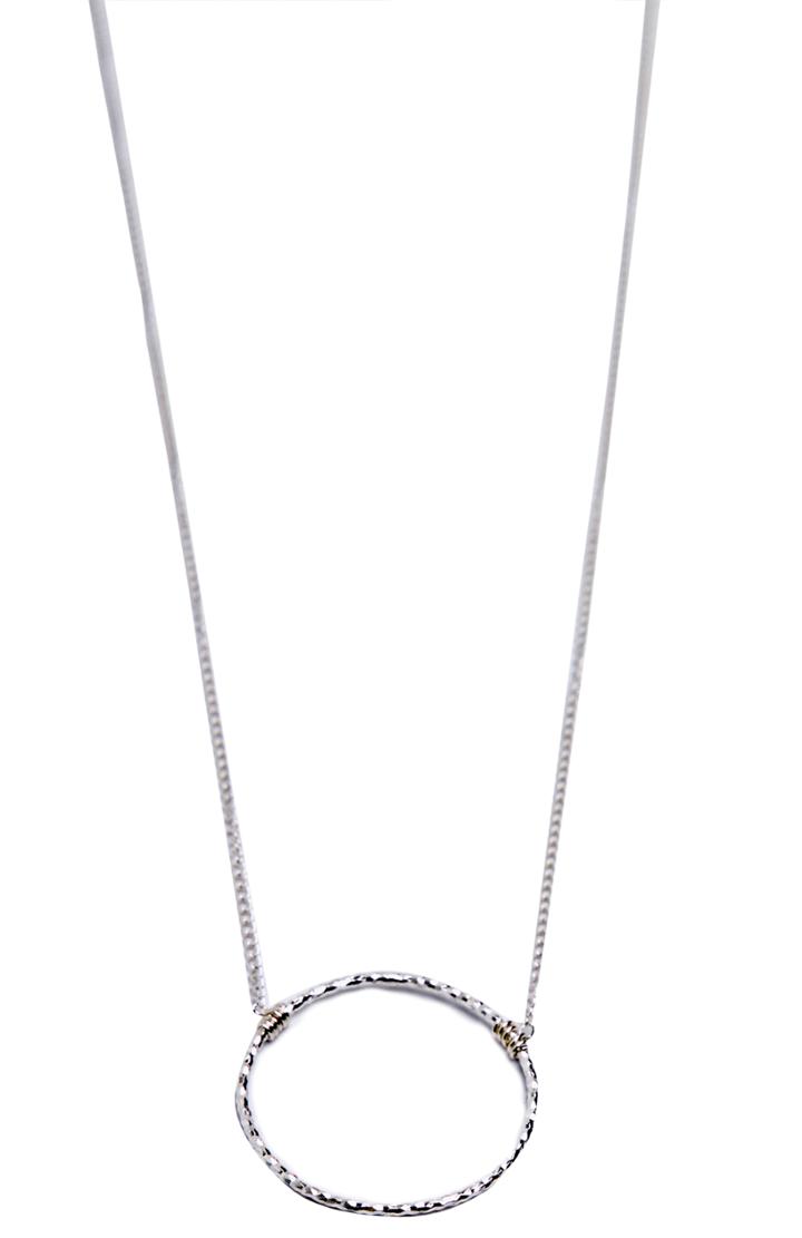 Dailylook Dogeared Medium Sparkle Karma Necklace In Silver At Dailylook