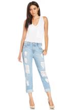 Dailylook Lovers + Friends Jeremy Destroyed Boyfriend Jeans In Sky Blue 25 At Dailylook