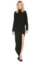 Dailylook Draped Knit High Low Skirt In Black S - L At Dailylook