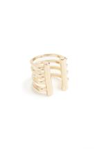 Dailylook Dailylook Caged Double Bar Ring In Gold At Dailylook