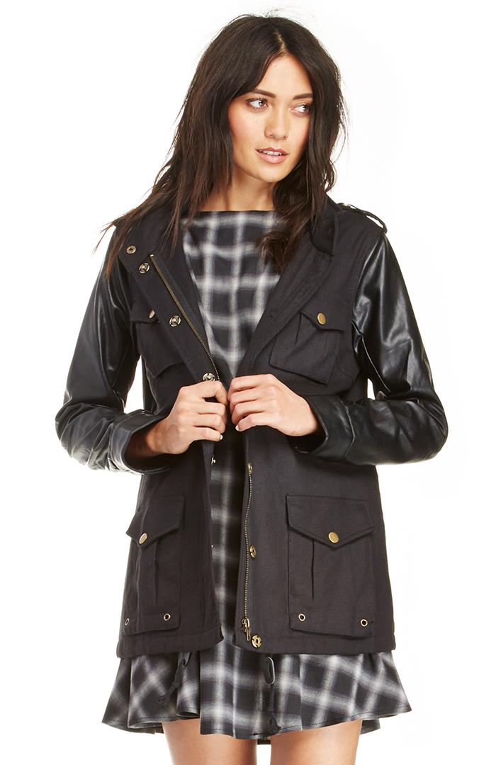 Dailylook Lucca Couture Hooded Vegan Jacket In Black S At Dailylook
